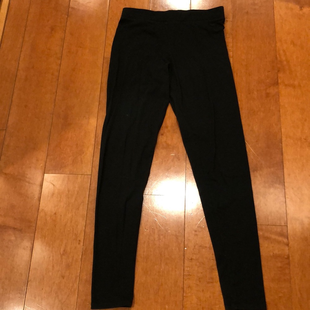 PINK all black leggings w/ black dog stitching